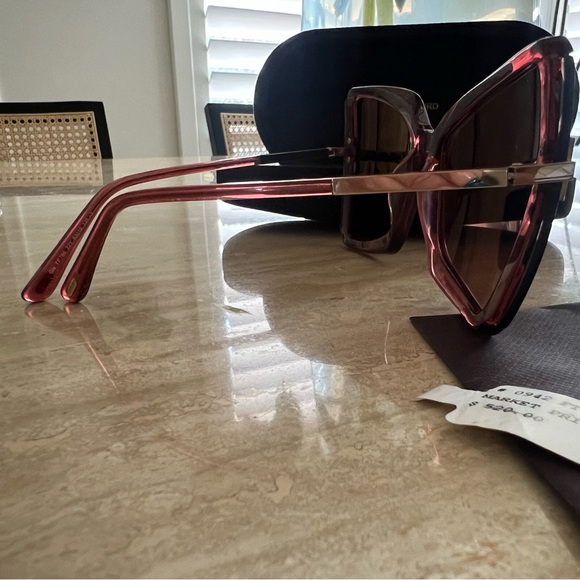 Tom Ford GIA FT 0766 TRANSPARENT RED/PINK LIGHT BROWN 63/19/135 women Sunglasses - Picture 6 of 11